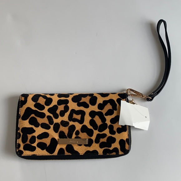 Dune London leopard Leather clutch wallet nwot 7x4 - Picture 2 of 10